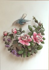 画像: 小菊と小鳥　和柄シリーズ
